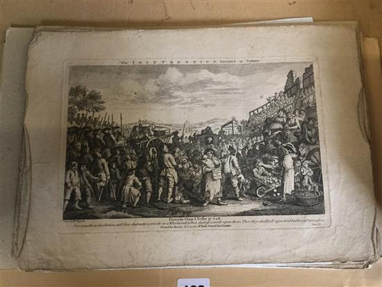 Set 8 Hogarth copper plate engravings - Age of Idleness